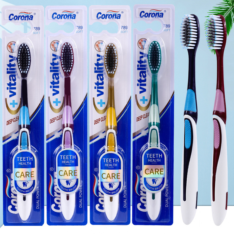 High-End Adult Soft-Bristle Toothbrush Foreign Trade Special English Packaging 789 High Quality Soft-Bristle Toothbrush Wholesale