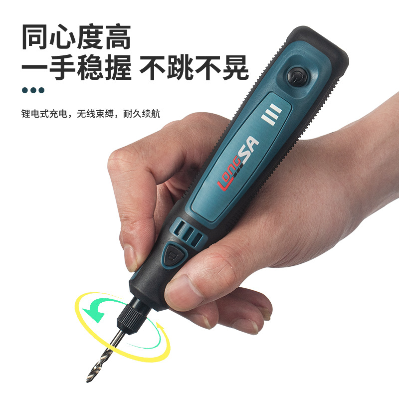 Small Electrical Grinding Machine Handheld Jade Polishing Carving Tool Charging Electric Grinding Pen Root Miniature Household Mini Electric Drill