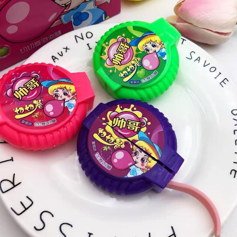 儿时经典80后怀旧一卷的泡泡糖儿童卷盒子泡泡糖小孩趣味糖果零食