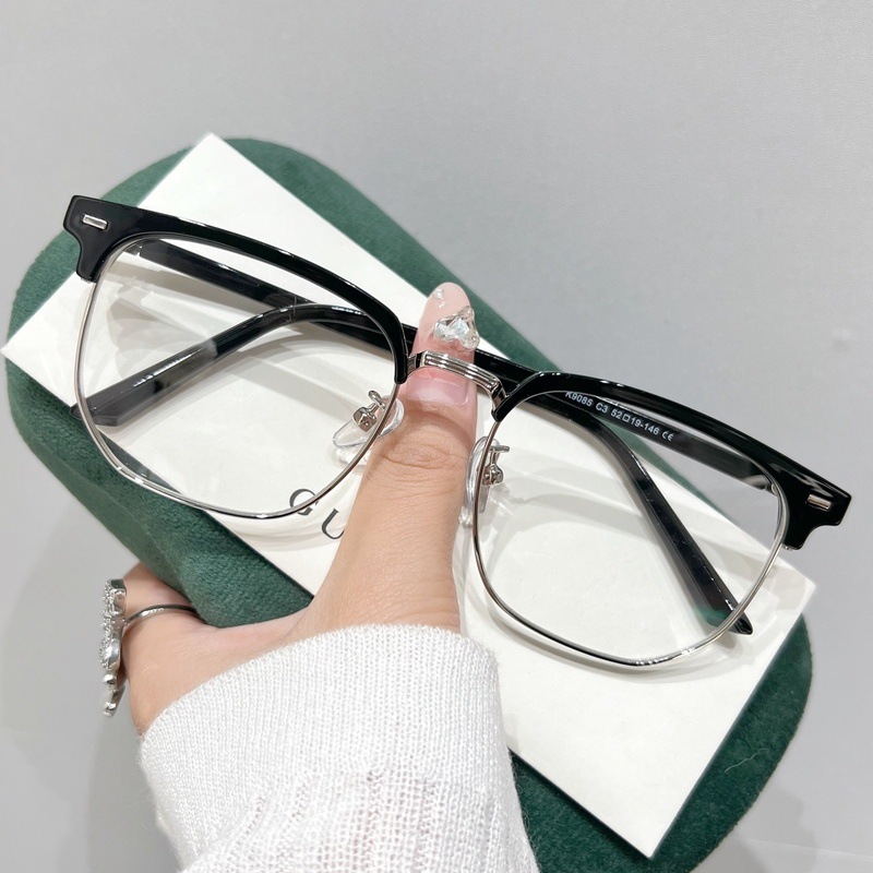 9085眉架半框眼镜框防蓝光度数男生镜可配防雾眼镜光学眼镜架