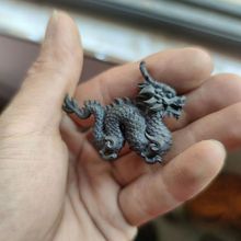 Pure Brass black dragon Figurines Miniature Simulation跨境专