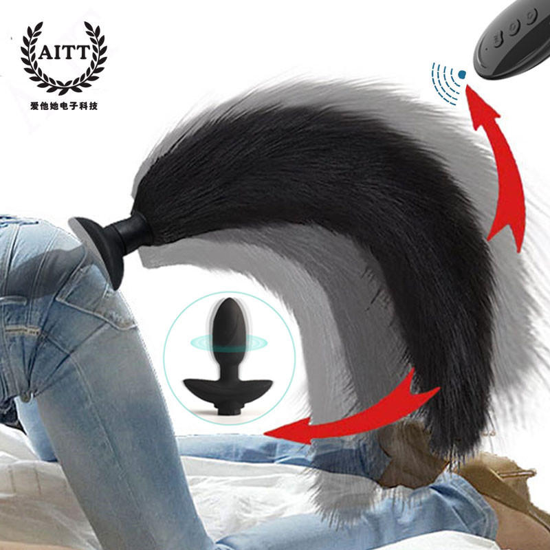 情趣用品成人玩具厂家直销 摇摆震动肛门塞 同性震动棒摇摆尾巴外