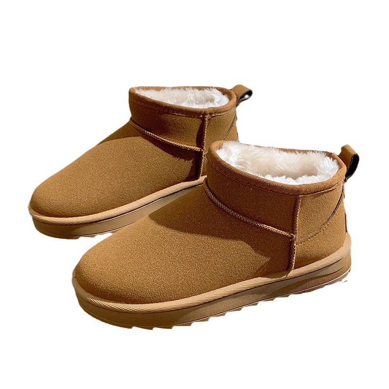 Foreign Trade Snow Boots for Women 2023 Autumn and Winter New Fashion All-Matching Flat Bottom Fleece-Lined Short Warm Snow Boots Cotton-Padded Shoes