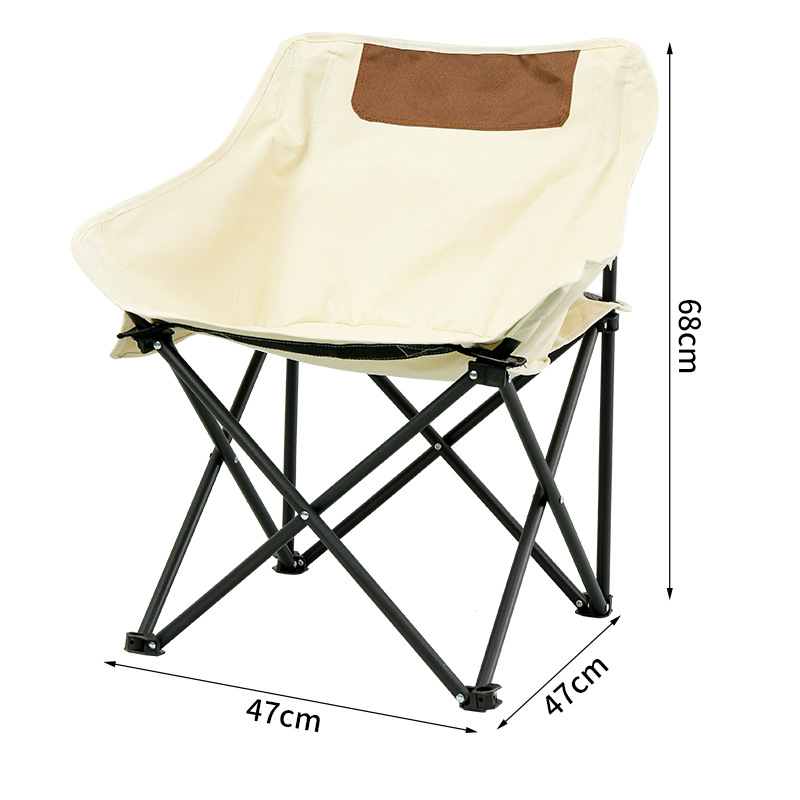 Ultralight Folding Chair Outdoor Portable Carbon Steel Camping Beach Barbecue Moon Chair Camping Picnic Chair