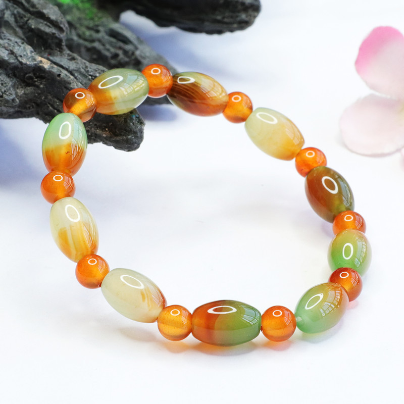 Yanyu Natural Chalcedony Bracelet Red and Green Agate Bracelet Jewelry Ornament Live Factory Wholesale Mn2040303