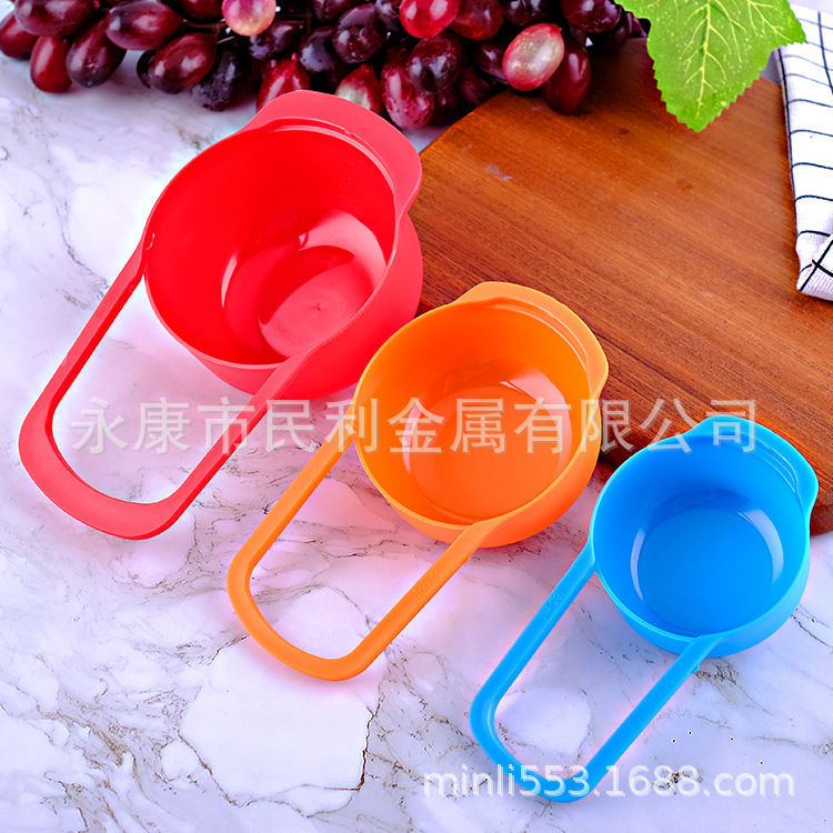 6-Piece Rainbow Plastic Measuring Cups and Spoon Baking Tool Six-Piece Set Measuring Spoon Seasoning Spoon