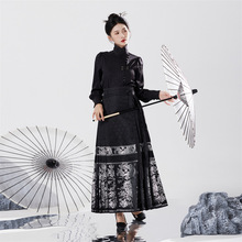秋季女装复古新中式国风重工织金马面裙收腰显瘦半身裙高级感气质
