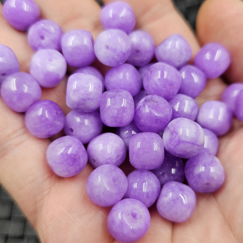 紫罗兰老型珠玉石散珠石英岩玉路路通珠子diy手链项链耳环饰品珠