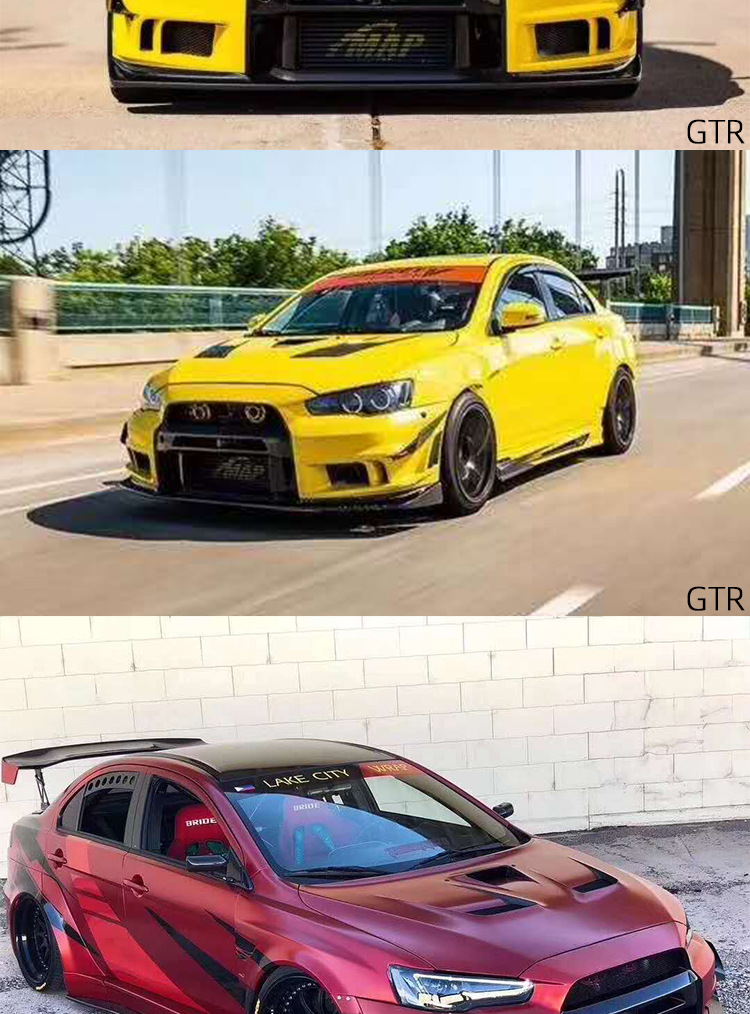 适用于三菱翼神改装gtr款前杠varis保险杠 varis后大包围 abs侧裙