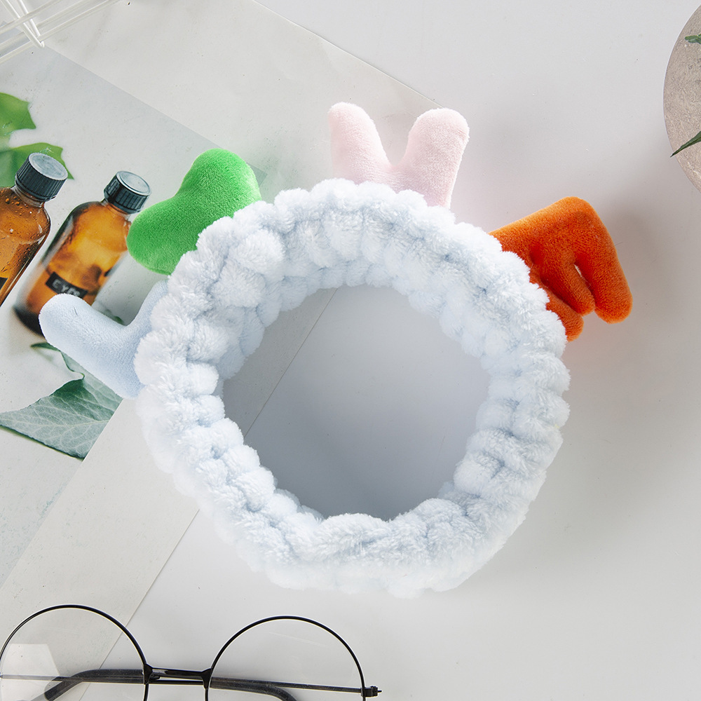 厂家批发韩版新款love洗脸束发带搞怪可爱毛绒发带少女头饰发饰