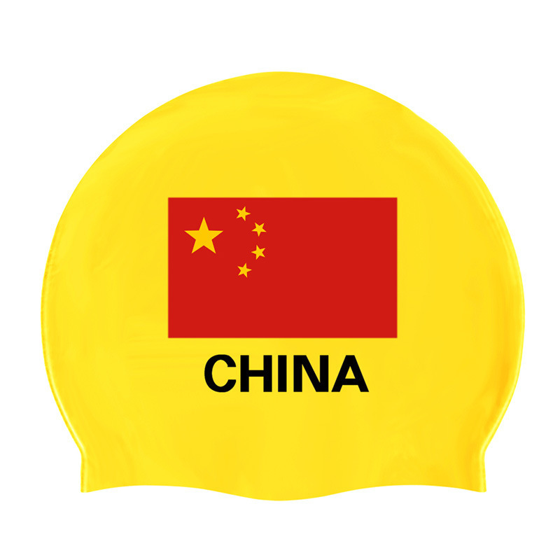 2023 New Products in Stock Silicone Swimming Cap Wholesale Adult Swimming Cap National Flag Cap Solid Color Waterproof Swimming Cap Unisex