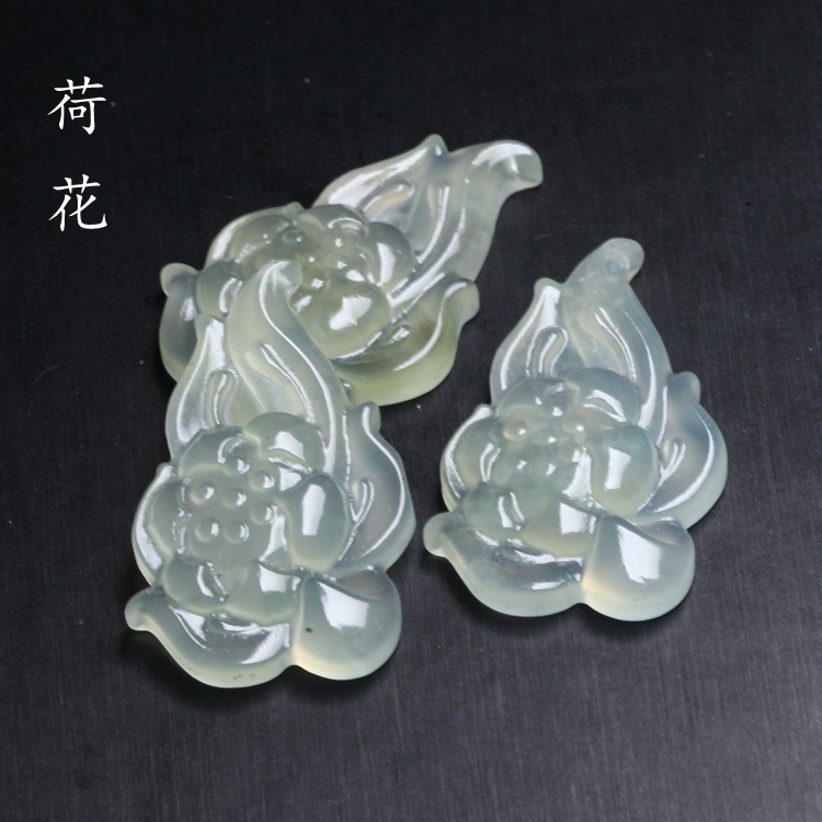 25x40mm天然岫玉荷花吊坠-阿里巴巴