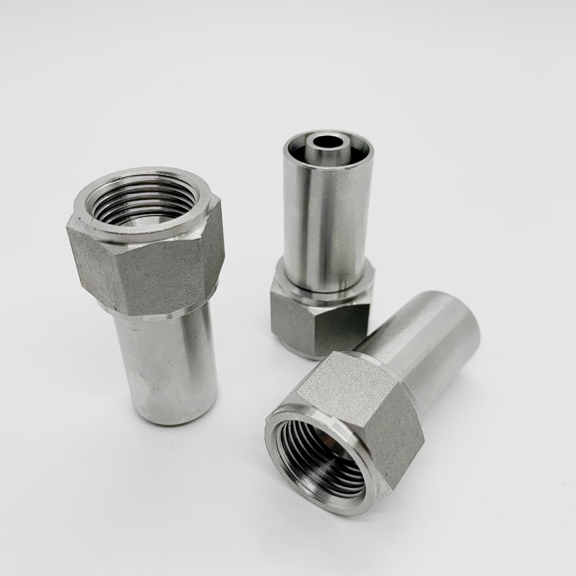 不锈钢304铁氟龙专用美制直咀直嘴啤管接头2分 3分 4分 6分三件套