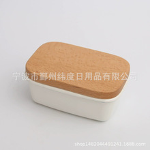 日式搪瓷冰盒 木盖珐琅盒 黄油盒 加厚珐琅器 出口日本