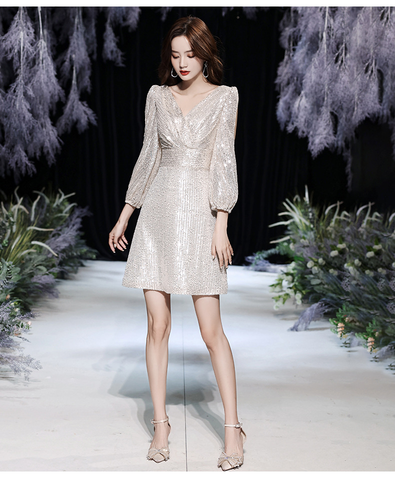 2022新款宴会高贵气质名媛短款高档小晚礼服裙女轻奢小洋装连衣裙