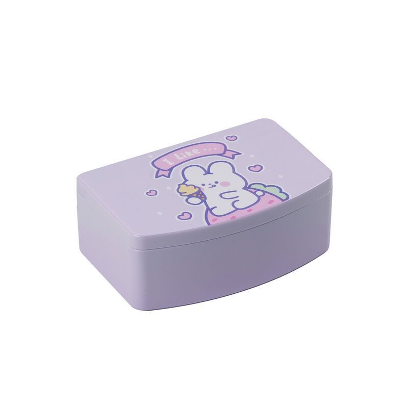 17610004 Xiufunny Home Square Table Mirror Storage Box Cute Cartoon Cosmetic Case