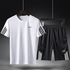 Perth summer man motion suit T-shirts Short sleeved T-shirt summer Thin section Borneol Jogging pants Two piece set