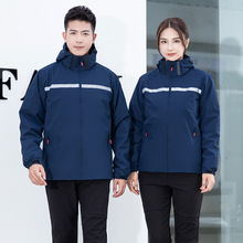 户外加绒加厚男女款冲锋衣秋冬工作服外套登山滑雪团体服印字logo