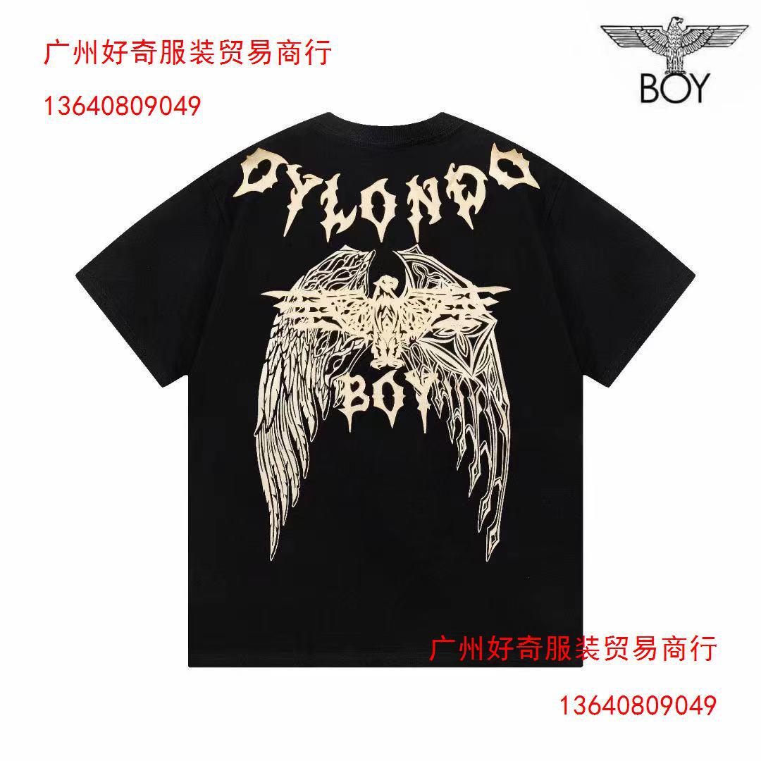 boy lonastar潮牌春夏季飞鹰t恤翅膀烫金宽松男女情侣时尚短袖24