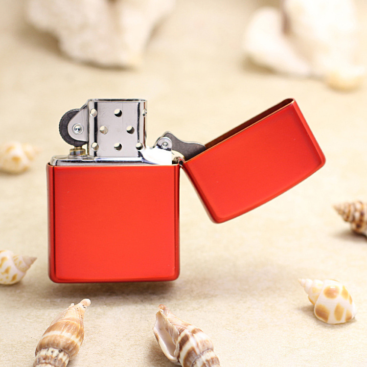 zippo打火机49586红漆商标火焰