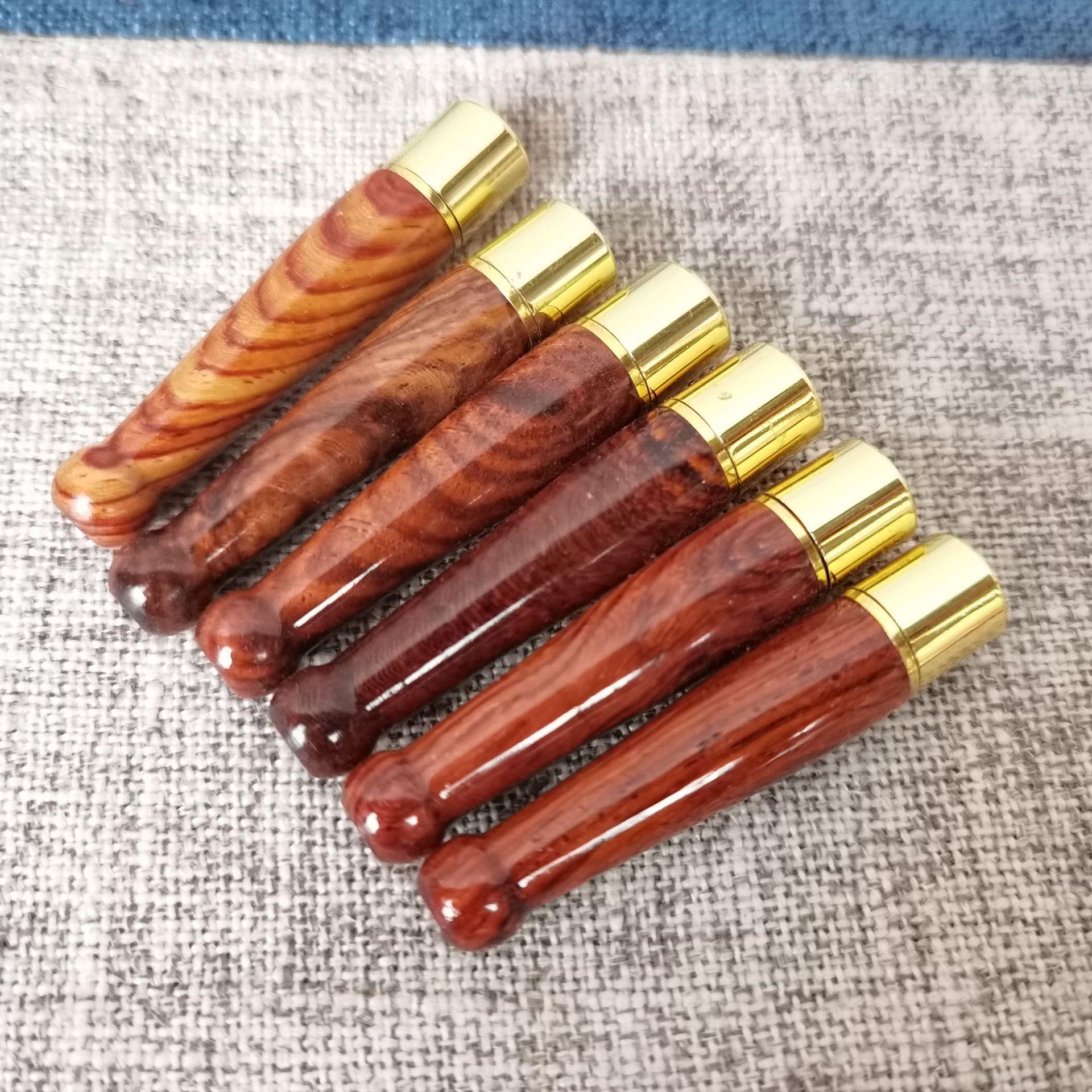 红酸枝素面过滤烟嘴实木短款烟嘴粗细两用男女小烟杆厂家直销