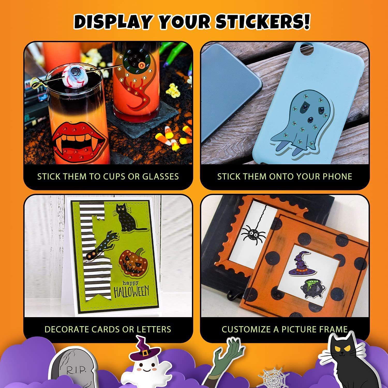 Cross-Border 5d Diy Halloween Diamond Painting Notepaper Holiday Party Decoration Children Diamond Stickers Wholesale