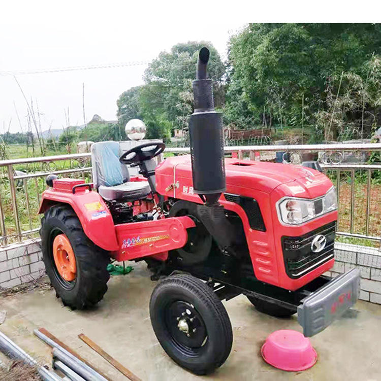 电启动四轮拖拉机 果园四轮旋耕除草机 硬质土地用小型四轮拖拉机