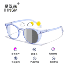 Y1030KB复古变色防蓝光眼镜防风沙飞沫近视框架透明防花粉眼镜