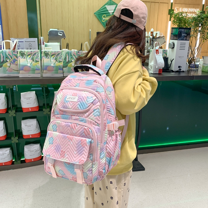 New Backpack Fashion Japanese and Korean Printed Backpack Primary School Student Junior High School Student Backpack Schoolbag Computer Bag