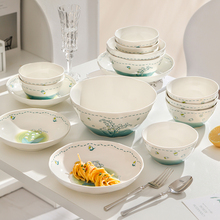 BN小清新碗碟套装家用2024新款陶瓷饭碗面碗盘子特别好看的碗盘餐