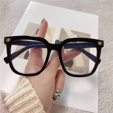 新款大框方形平光镜女时尚素颜小红书ins高颜值男款防蓝光眼镜框