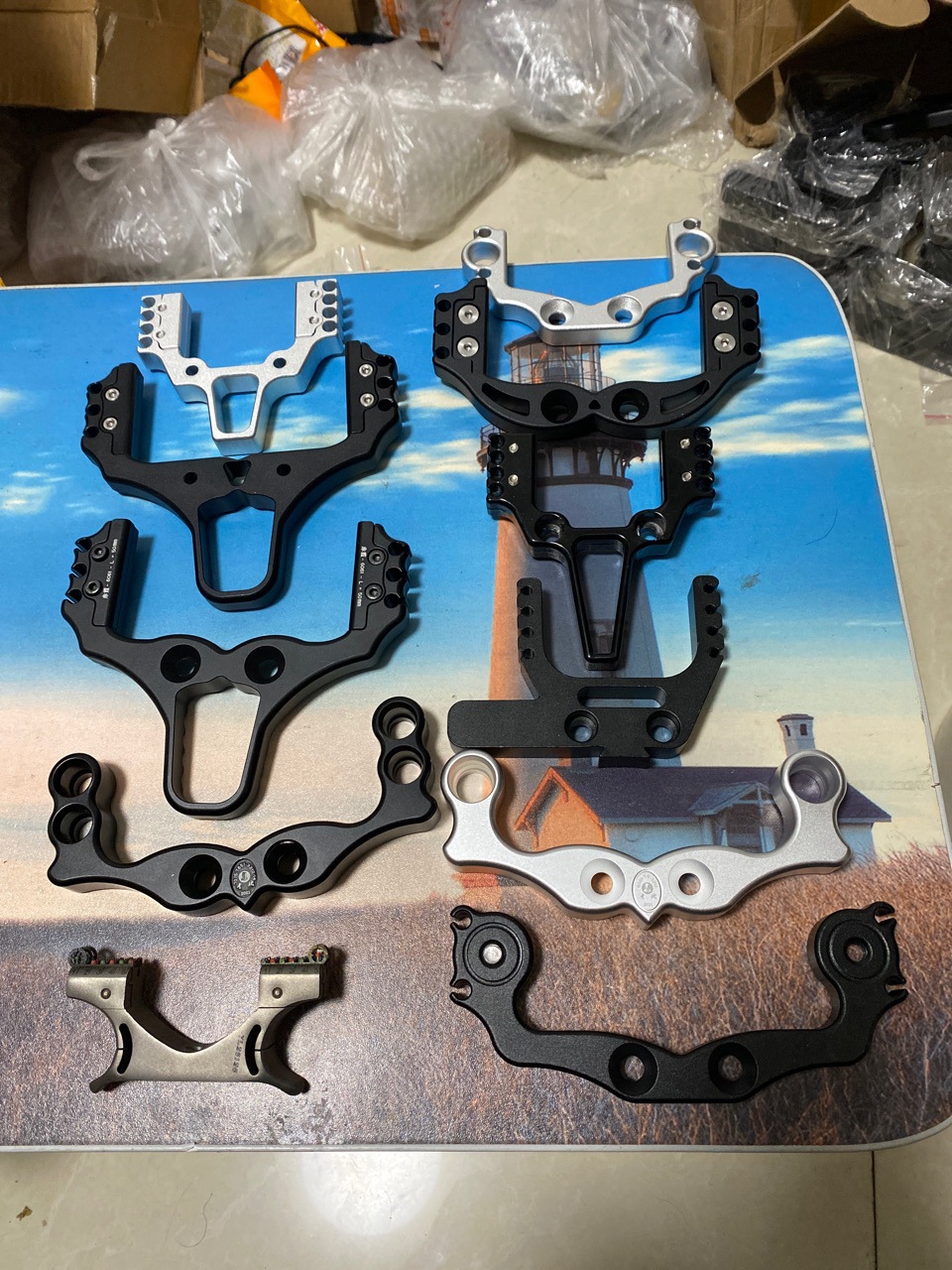 厂家批发滑配件膛不锈钢精密铸造撒放器弹弓鱼鳔传统全套扁皮圆皮