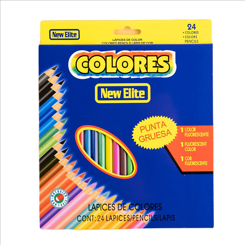 Primary School Student Oily Colored Pencil 24 Color Boxed Children Drawing Painting Pencil Colored Pencil Set