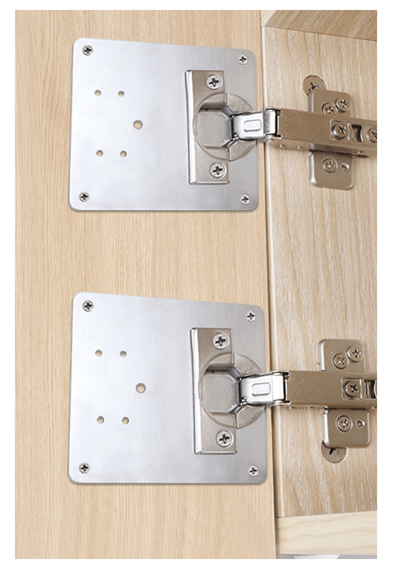 不锈钢合页固定板衣橱柜门液压铰链孔修补板钢片家具连接修复神器