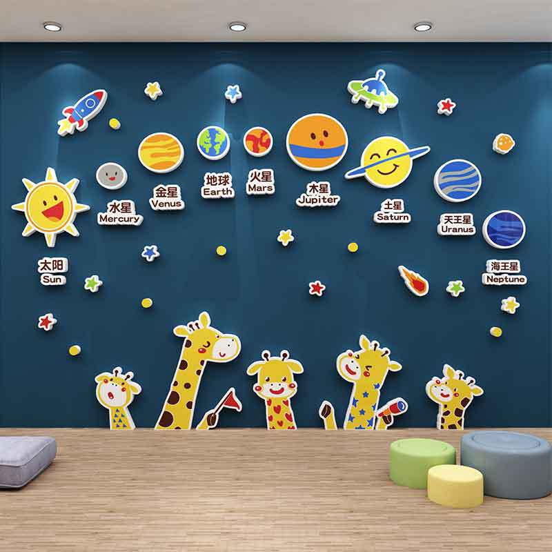 幼儿园环境创设主题墙成品环创布置材料贴花口才班文化教室文化墙