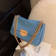 Women's new fashion fashion denim small square bag casual si