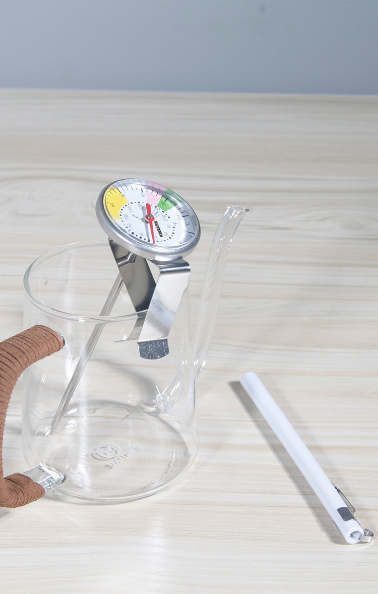 挂式温度计手冲咖啡壶测水温笔牛奶泡拉花指针量温器可夹大表盘