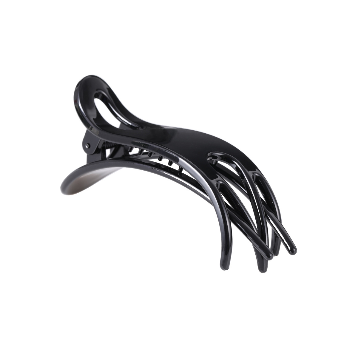 10.5cm亮黑盘发鸭嘴夹PC料双叉怪手夹粘花配件半成品底胚厂家直销