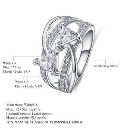 小众设计s925银镶5A锆石戒指外贸跨境戒指送礼物精工品质婚戒