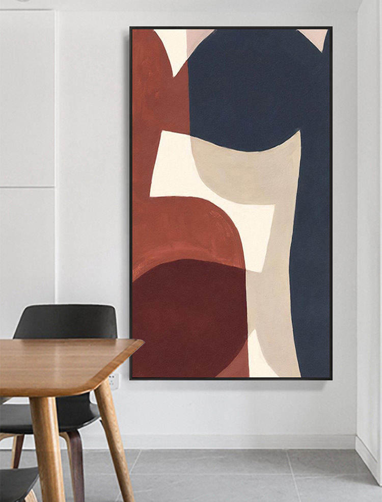 大幅简约莫兰迪色块轻奢客厅挂画轻奢几何色块拼接入户玄关装饰画