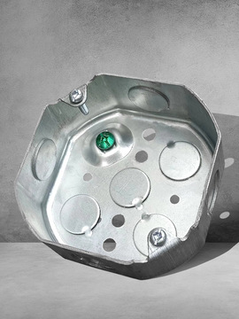 54151八角接线盒美规镀锌底盒开关插座灯盒金属分线盒22孔