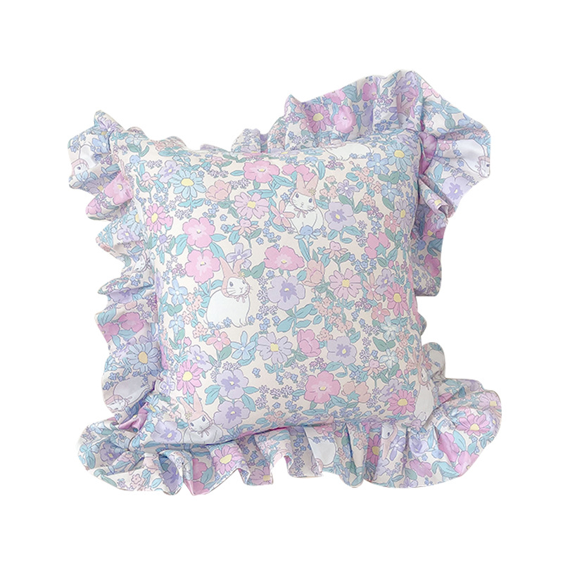 Wholesale Rabbit Garden | Vintage Fairy Tale Floral Bunny Cotton Pillow Girl Heart Bedroom Student Transformation in