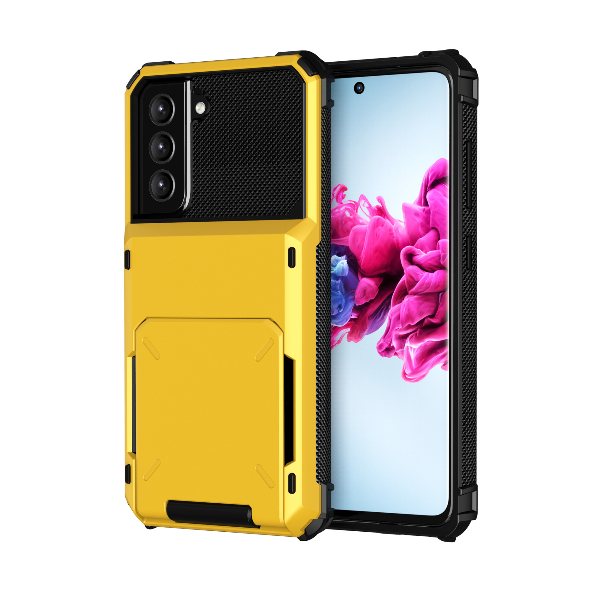 适用三星s21 fe手机壳 翻盖插卡华为p50/pro三合一钱包式防摔盔甲