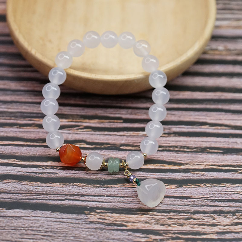 复古荔枝冻手链女白玛瑙串珠手饰中国风手串 礼物可送人批发-阿里巴巴