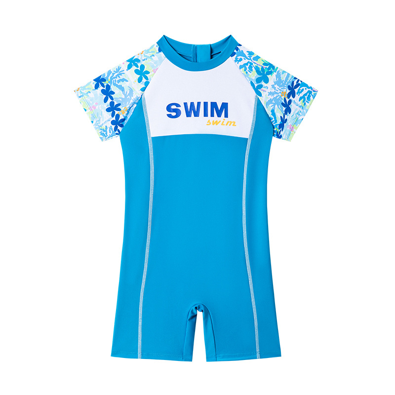 Children's Swimsuit Boys' Training Swimsuit One-Piece Type Autumn and Winter Hot Spring Bathing Suit Children's Cartoon Printed Swimsuit