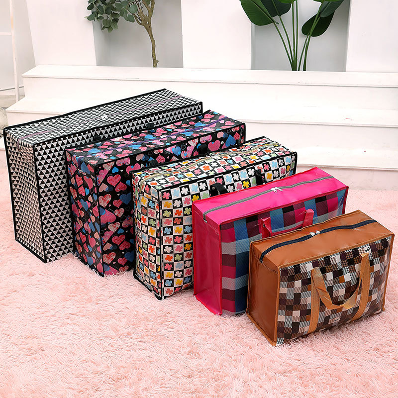 Moving Bag Woven Bag Quilt Buggy Bag Non-Woven Fabric Thick Portable Large Capacity Moving Packing Bag Luggage Bag