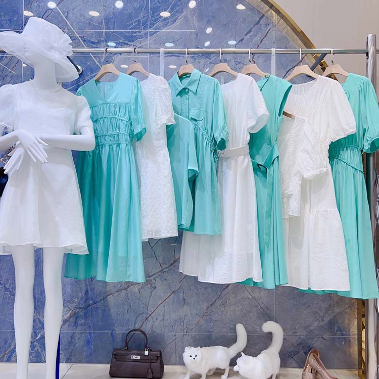 爱依服女装品牌折扣批发连衣裙撤柜尾货尾单清货衣服直播一手货源