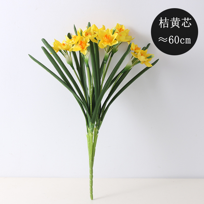 Narcissus Fake Flower Bouquet Decorative Fake Flower Nordic Home Decoration Decoration Artificial Fake Narcissus in Stock Wholesale