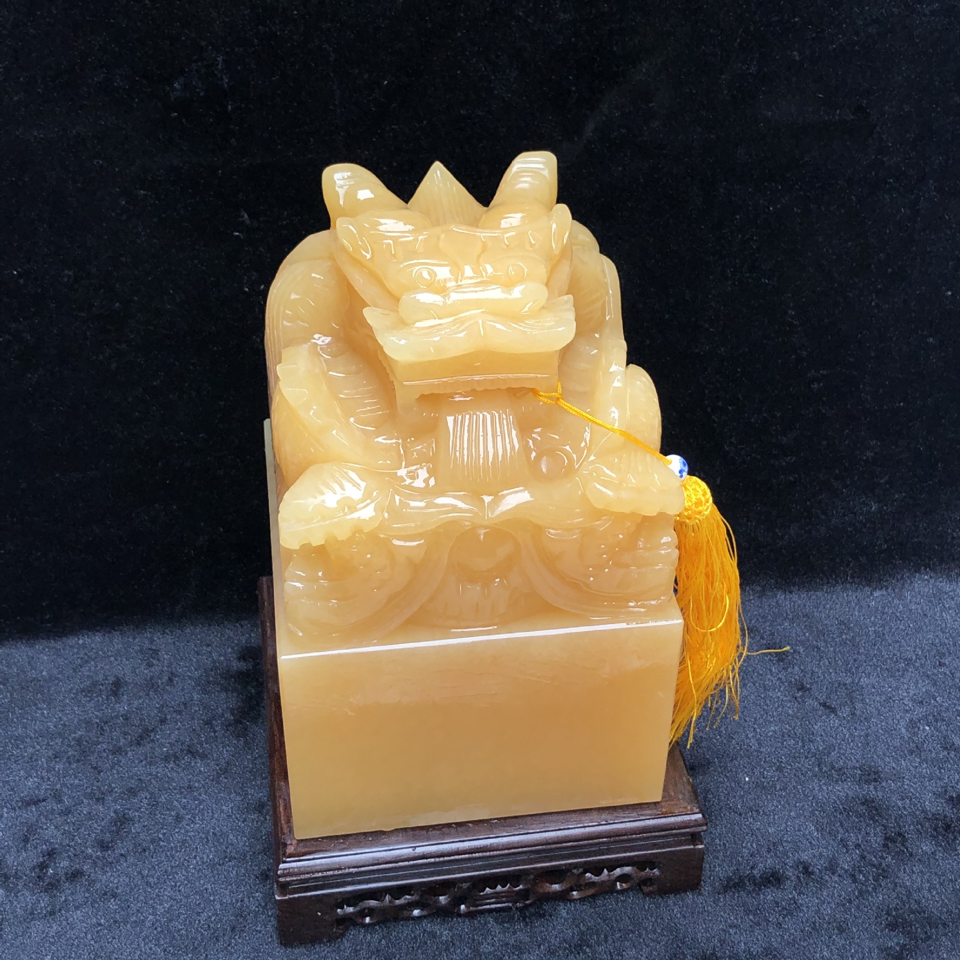 阿富汗白玉米黄玉黄龙玉贵州翠玉印章玉玺摆件雕刻米黄玉印章摆件