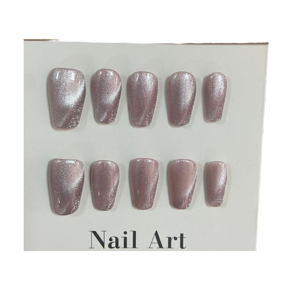 [Real Shot] Internet Celebrity Manicure Handmade Wear Nail Short Pink Beveled Cat Eye Temperament Nail Tip Wholesale